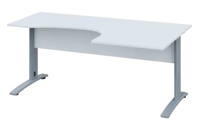 CEK 27 - 187 stůl kancelářský, rohový, pravý, kovová podnož stříbrná, deska 25 mm, široký 1800 mm, b